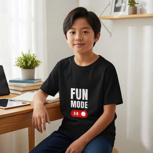 Boy’s Crew Neck T-Shirt – Comfort, Style &amp; Fun Mode Always On Axismart